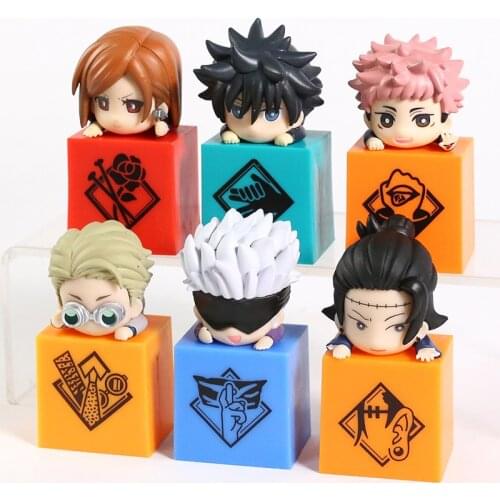 Jujutsu Kaisen Itadori Yuji Fushiguro Megumi Kugisaki Nobara Gojo Satoru Nanami Kento Geto Suguru Hook Figure Set 8cm Model Doll