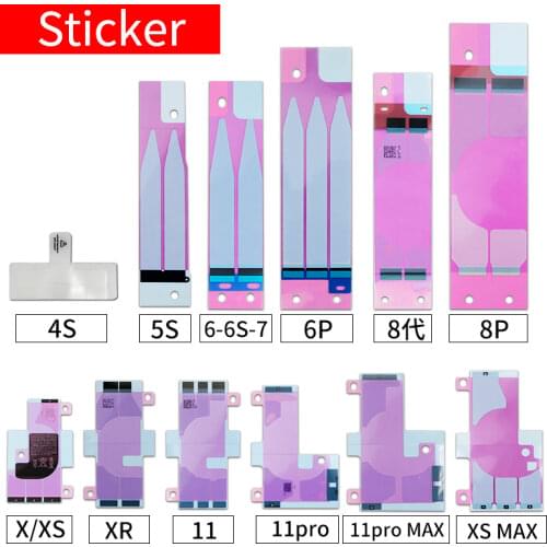 10pcs/Lot Battery Adhesive Sticker for iPhone 5s/6/6plus/6s/6splus/7/7plus/8/8plus/X/Xr Strip Sticker