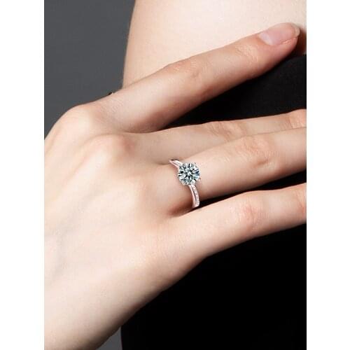 Mermaid Style women rings，Classic 925 Sterling Silver Moissanite，Rings for Women Luxury， Pass Diamond Test Round Excellent