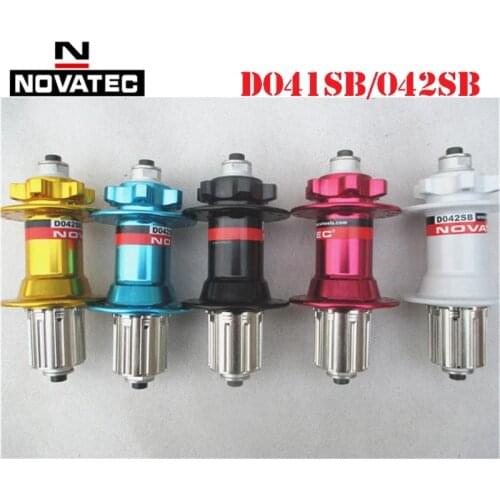 Original NOVATEC D041SB/D042SB Front Rear Hub Set With Quick Release 32 Hole MTB Mountain Bike Cassette Freehub Black/Red/Gold