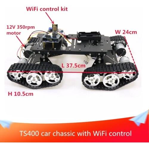With WiFi/PS2 Hnadle Control Kit TS400 4WD Robot Tank Chassis Kit UNO Board+Motor Driver Board+12V DC Motor DIY RC Toy