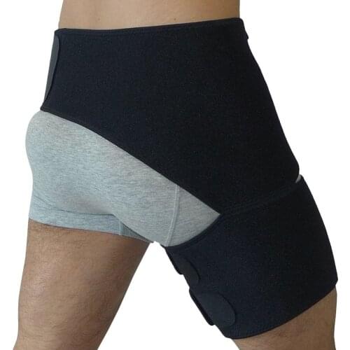 LGFM-Bodymate Compression Wrap for Groin Hip Thigh Quad Hamstring Joints Sciatica Nerve Pain Relief Strap, Adjustable Support