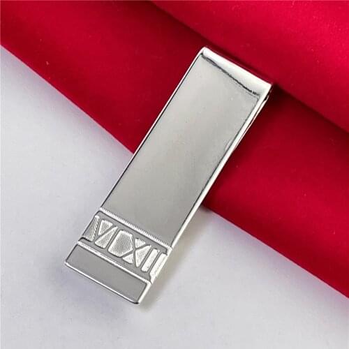 925 Silver Wallet Strip Roman Pattern Wallet Fashion Jewelry Gift