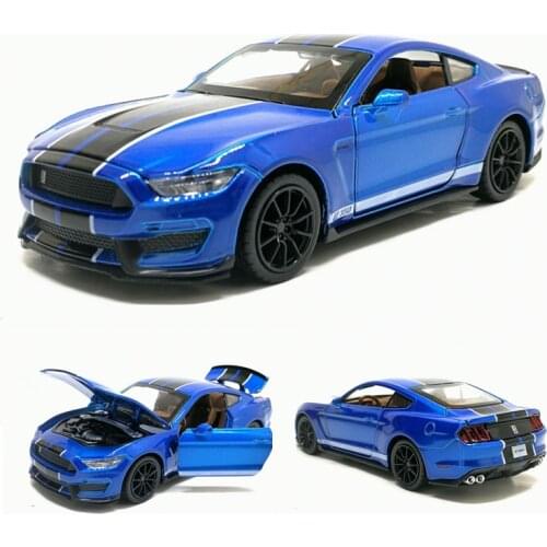 1/32 SHELBY GT350 Sports Car Simulation Toy Car Model Alloy Pull Back Vehicle Genuine License Collection Children Toys Gift