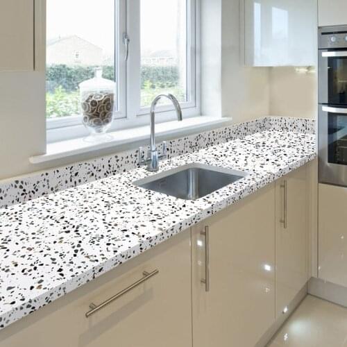 Terrazzo Wall Stickers for Kitchen Countertop Waterproof Granite Stickers Bathroom Self-Adhesive Wallpaper Room Floor Decoration