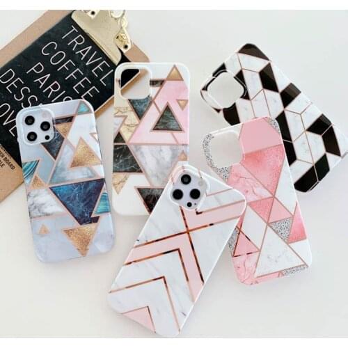 New Hot Style Transparent Marble Case For iPhone 11 12 Pro X XR XS Max 8Plus 7Plus SE 2020 TPU Soft Border Gradient Back Cover