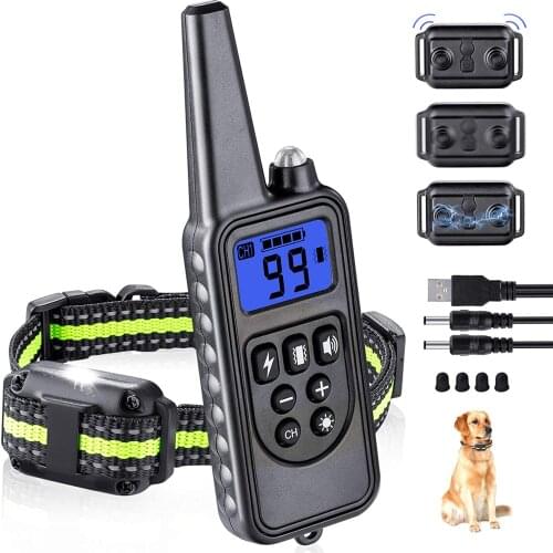 Dog Training Collars Dog Shock Collar with Remote 2600 feet 3 Modes Beep Vibration Shock IPX7 Waterproof USB Charging