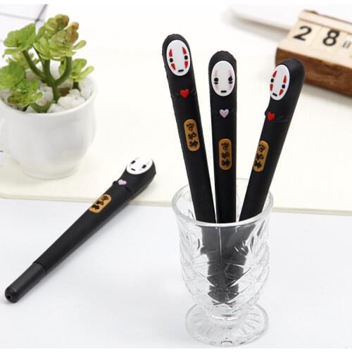1 Pcs Cute Anime Cartoon Kawaii Faceless Man Hayao Miyazaki 0.5mm Black Gel Pen School Supplies Gift Stationery Papelaria