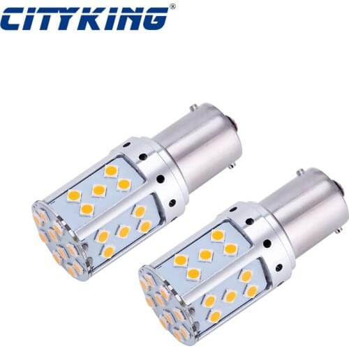 2pcs Error Free No Hyper Flash Amber Turn Signal led BA15S BAU15S LED 1156 S25 35SMD 3030 LED Bulbs For Front or Rear Light