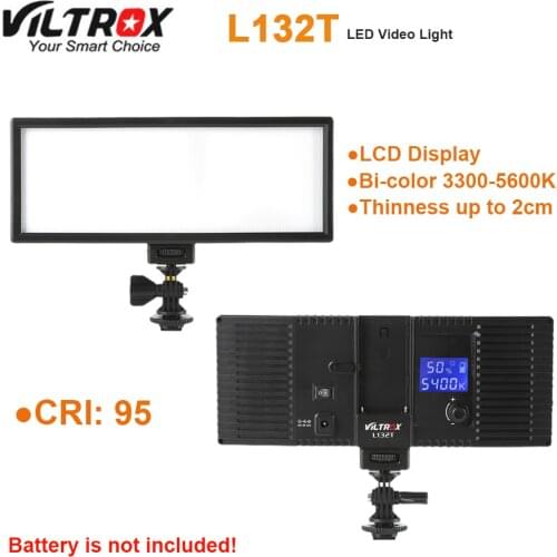 Viltrox L132T LED Video Light Ultra Thin LCD Display Bi-Color & Dimmable DSLR Studio Light Lamp Panel for Camera DV Camcorder