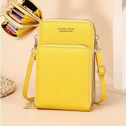 Womens Bag Mini Phone Shoulder Bag Fashion Lady Daily Money Wallet Crossbody Bag Light Outing Small Solid Color Mobile Phone Pu