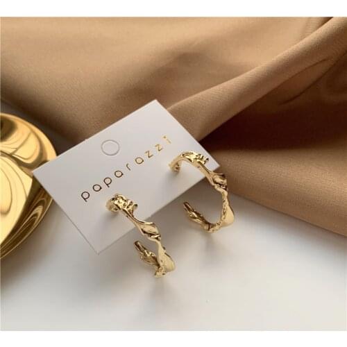 Adolph Gold Color Hoop Earrings For Women New Personality Multiple Trendy Irregular Geometric Statement Earrings Fashion Jewelry