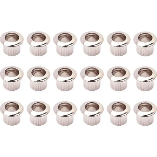 18 pcs Nickel 10mm Metal Vintage Guitar Tuner Conversion Bushings Ferrules