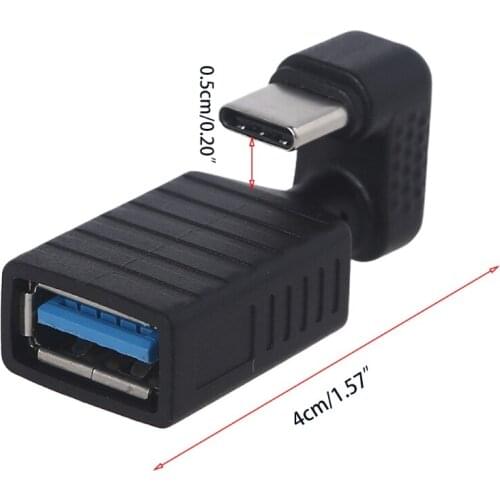180 Degree Up Down Angle USB 3.0 Type C OTG Converter USB-C Adapter for Smart Phones Tablets Portable Connector