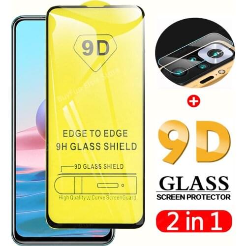 2-in-1 9D Tempered Glass On For Xiaomi Redmi Note 10 Screen Protector Camera Film For Redmi Note 10S 10T 10 Pro Glass Lens Film