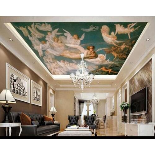 Customized 3d wallpaper 3d ceiling wallpaper European condole carries on the mural painting characters family decorates wall