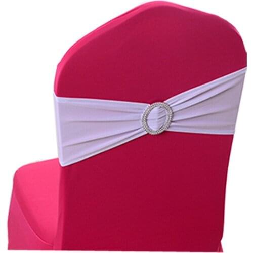 50pcs per lot simple style wedding party birthday banquet hotel chair bands 15*35cm elastic Chair Sash cover with buckle
