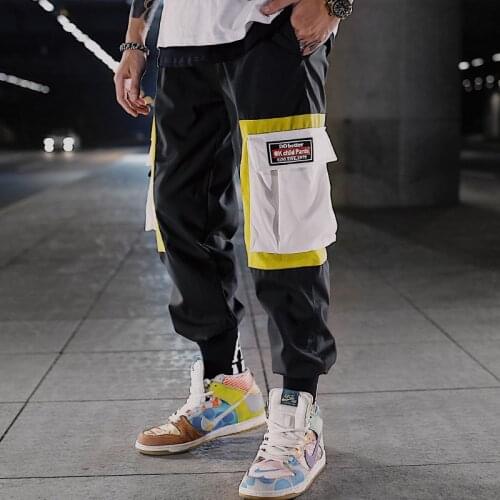 Ins New 2019 Casual Cargo Joggers Pants Men Patchwork Hip Hop Mens Dance Pants Hot Streetwear Muti Color trousers Male