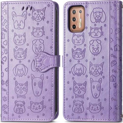 Cat & Dog Pattern Phone Case For Motorola Moto G9 Plus Filp Wallet PU Leather Case For Moto G9 Plus Case For Moto G9 Plus 6.81"