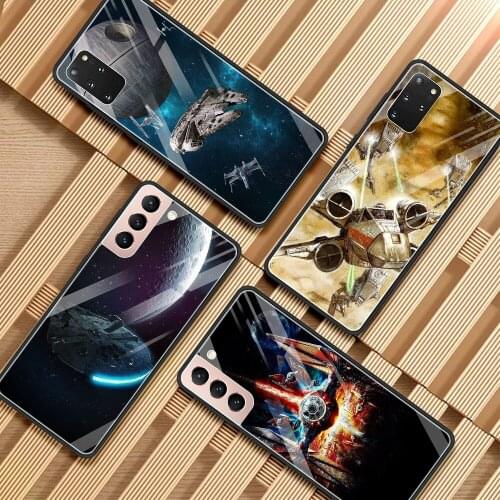 Phone case For Samsung S21 S20 Ultra Plus FE S10e Lite S10 S9 S8 plus Glass Bumper Soft Fundas Hip Wars Star