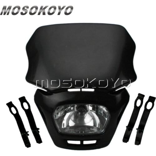 Black Motocross Enduro Dual Racing Headlight for Honda CRF Yamaha WR TTR Suzuki DRM Kawasaki KLX Universal Head Lamp