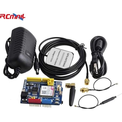 RCmall Quad-band SIM808 Bluetooth-compatible GSM GPRS GPS Shield for Arduino Onboard CP2102 Sim808 GSM/GPS/BT Module