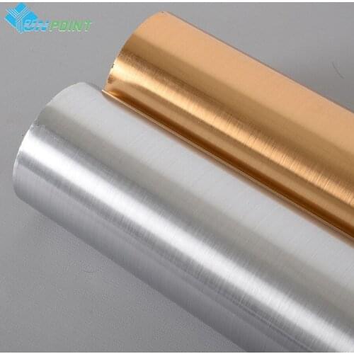 Thicken Brushed Metal Wallpaper Self-Adhesive Home Appliance Fridge Decorative Film Old Furniture Waterproof Renovation Stickers