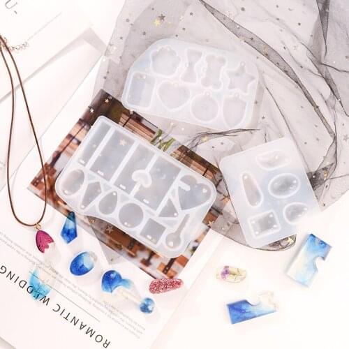 DM051 Lanugo Hair Bracelet Pet Card Star Heart Round Bow Bone Rectangle Paw Charm Pendant Resin Mold For Jewelry Casting Mold