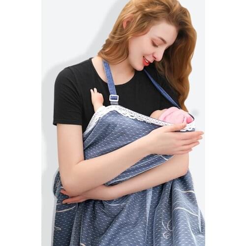 Breathable Breastfeeding Cover Cotton Muslin Breastfeeding Privacy Apron Outdoors Feeding Baby Nursing Cloth Nursing Cover