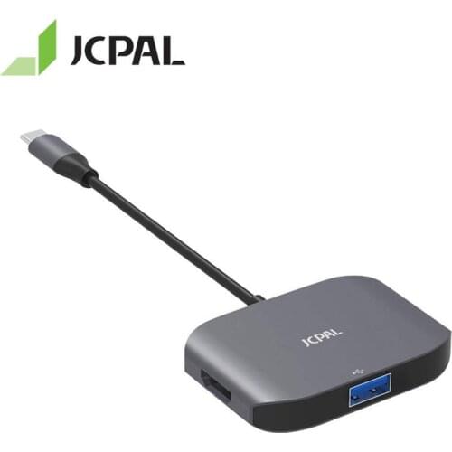 JCPAL Multiport USB-C HDMI HUB 4K 30Hz with USB 3.0 Splitter Switch for Macbook Pro Aluminum Type-C HUB HDMI for Surface