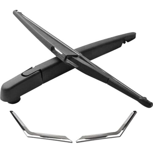 2Pcs Chrome Front Mesh Grille Grill Head Light Cover Trim with Rear Windshield Wiper Arm Set Retail