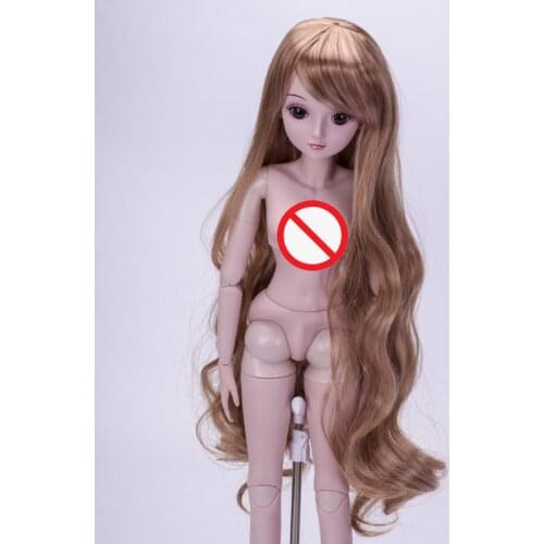 60cm Doll Wig Bjd 1/3 Accessories Straight/curly /bangs Brown Hair Dress Up Doll Toys for Girls 22 Inch Doll Accessories