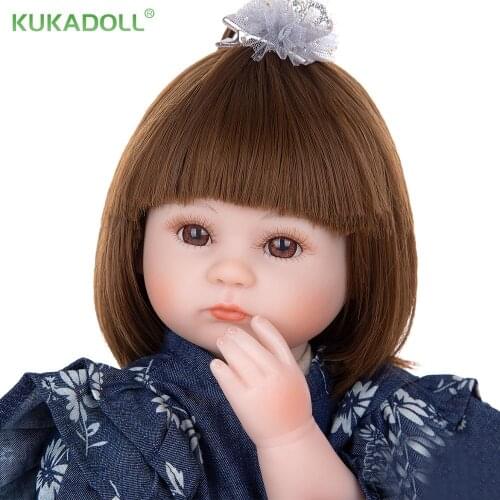 KUKADOLL 17 Inch Reborn Baby Doll Cloth Body 42 CM Bebe Reborn Realista Baby Beautiful Doll Toy For Kid Birthday Christmas Gift