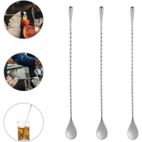 Stirring Spoon Coffee Spoon Cocktail Stick Tea Mixing Spoon Long Handle Spoon Stainless Steel Spoon 30cm Mixing Spoon Kitchen