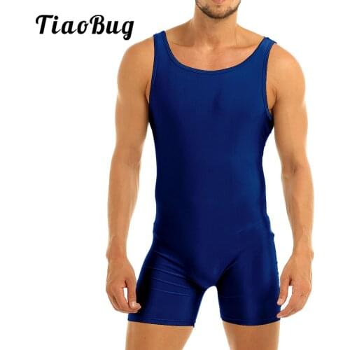 Mens Vest Dance Leotard Spandex One-Piece Dance Jumpsuit Singlet Bodysuit Underwear