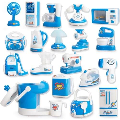 NEW Childrens analog household appliances toys blue mini household appliances childrens role-playing educational toys