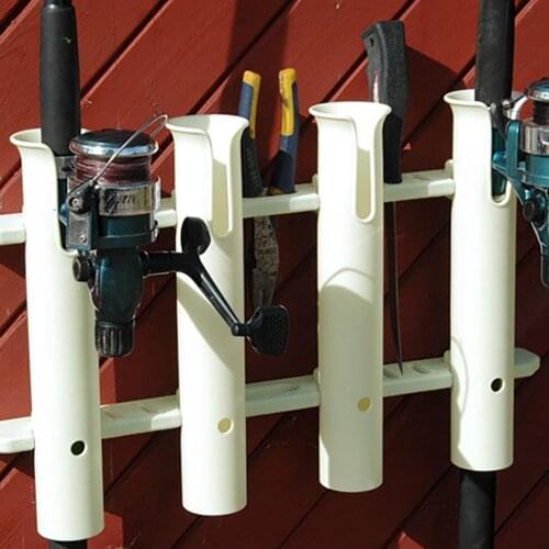 New Vertical 2/4-Position Fishing Rod Storage Holder Tube Wall Mounted Fishing Rod Display Rack Home Decoration Fishing Tackle