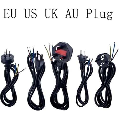 EU US UK AU Plug Power Wire Electrical Wire 1.5M Power Cord AC DC Wire Black Power Supply Extension Cable