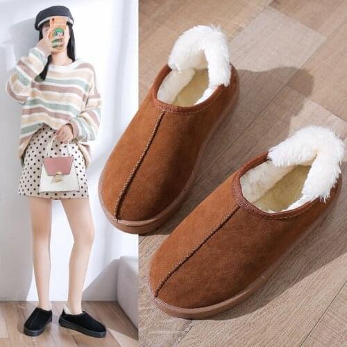 Slippers Women Winter Shoes Bowtie Plush Warm Inside Casual Loafers Ladies Indoor Home Slippers Pantuflas Ladies Slip On Shoes