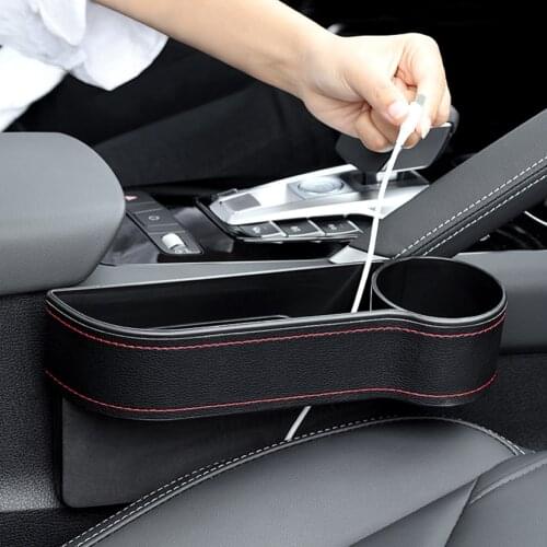 Universal Car Seat Gap Storage Box Left/Right Passenger Driver Side Slit Pocket Drinks Phone Holders Crevice Catcher Organizer