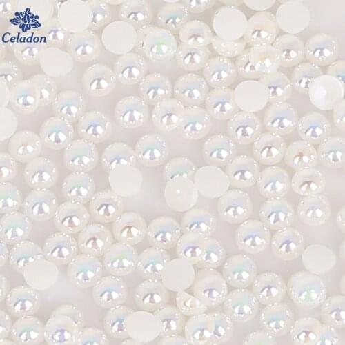 Top Quality Ivory Colors Imitation Pearls Craft Half Round Flatback Beads DIY Garment Decoration For Sewing Clothes 50-1000pcs