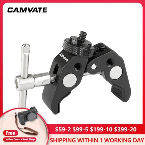 CAMVATE Multifunctional Super Crab Clamp With Double-ended 1/4"-20 Male Thumbscrew Adapter C2057