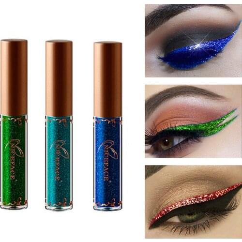 12 Colors Liquid Eyeliner Shiny Diamond Eyeliner Waterproof Long Lasting Soft Texture Eyeliner Pen Quick Dry Cosmetics TSLM1