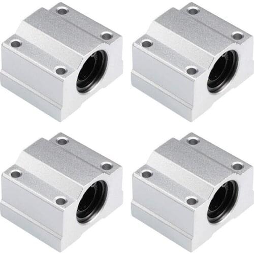 4PCS Aluminum Block Linear Motion Ball Bearing CNC Sliding Bush