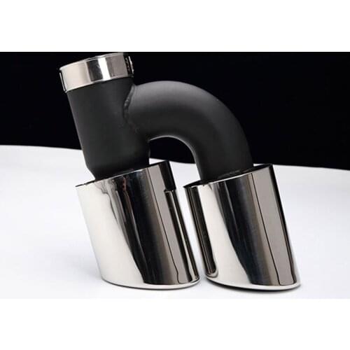 40GF Car Stainless Steel H-shaped Bevel Connection Exhaust Pipe Automobile Tail Throat Exhaust Nozzle for A5 A6L A7TT S6 S5