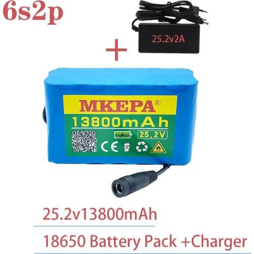 6s2p 24V 13800mah 18650 agli ioni di litio battery pack 25.2v 13800mah elettrico della bicicletta batteria con BMS + charger