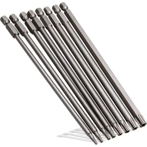 8Pcs 150mm Torx Screwdriver Drill Bit Set S2 Alloy Steel Magnetic Screw Driver Bits 1/4 Hex Shank T8 T10 T15 T20 T25 T27 T30 T40