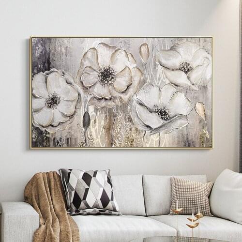 Abstract Flower Hand Painted Art Oil Painting On Canvas Thick Oil Wall Art Painting Decor For Live Room Home Decor Gift Unframed