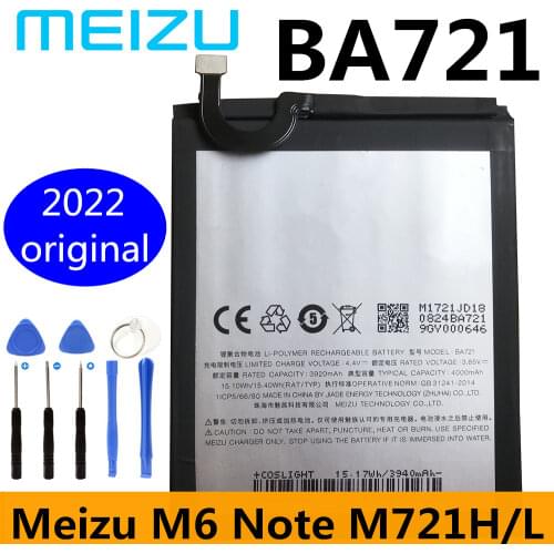 100% New Original 4000mAh BA721 Battery For Meizu M6 Note M721H M721L M721Q Cell Phone High Quality