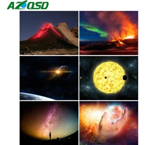 AZQSD 5D Diy Full Square/round Drill Diamond Painting Space Universe Diamond Embroidery Landscape Rhinestones Pictures Decor